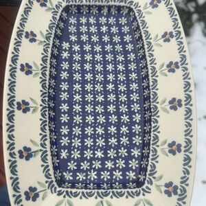 Manufaktura Polish Pottery Serving Dish  Mariposa Lily Pattern 11.25”